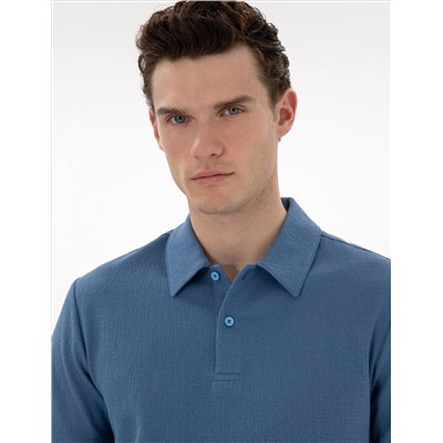 Mavi Slim Fit Polo Yaka Tişört