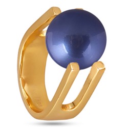 Кольцо (Майорка 14мм черничная; покрытие золото), Есть комплект