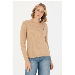 Kadın Kum Melanj V - Yaka Basic Kazak