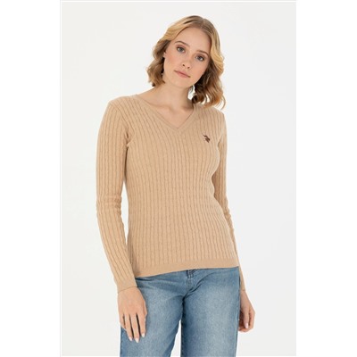 Kadın Kum Melanj V - Yaka Basic Kazak