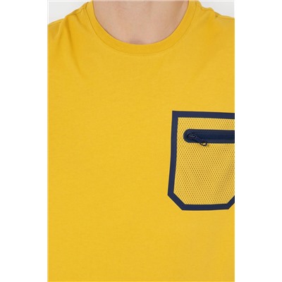 Erkek Safran Bisiklet Yaka Tişört