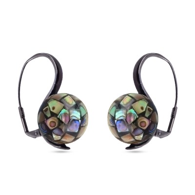 Серьги (гелиотис 16мм; покрытие черный родий), Есть комплект