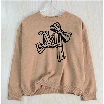 Женский  мягкий жаккардовый свитер с флокированным узором  МАКС МАР*А