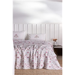 Bretagne King Size Pamuklu Ecocell Baskılı Pike Takımı - Renkli