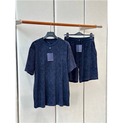 Мужская футболка из махровой ткани с тиснением луи виттон    (2 цвета )