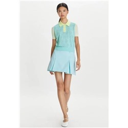 Летний хлопковый кардиган с ажурным узором и цветными лацканами ТОРИ БЕРЧ