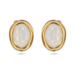 Пусеты Грация (кристаллы SW белый опал; покрытие золото), Есть комплект