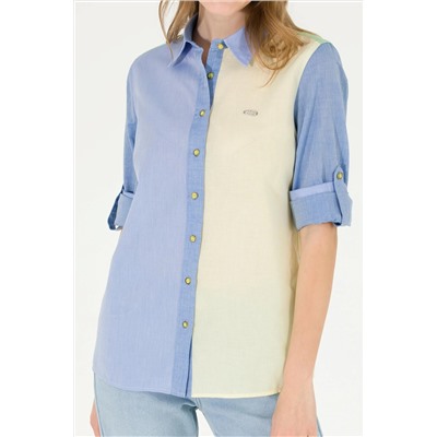 Kadın Neon Sarı Uzun Kollu Gömlek