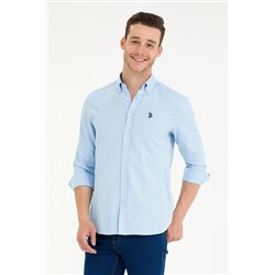 Erkek Açık Mavi Uzun Kollu Gömlek