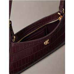 Monogram Logo Hardware Crocodile Print Shoulder Bag