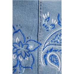Falda corta vaquera paisley