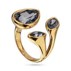 Кольцо Эйва (кристаллы SW темно-серые; покрытие золото), Есть комплект