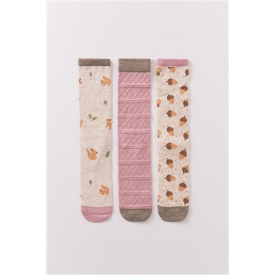 Pack 3 calcetines largos ardillas
