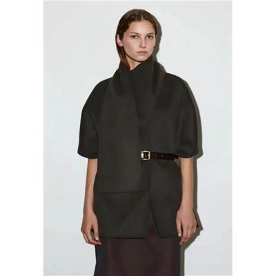 Шерстяное пальто в стиле шарфа с нишевым дизайном КО*С