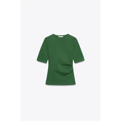 GATHERED INTERLOCK T-SHIRT