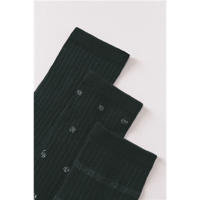 Pack 3 calcetines largos textura negros