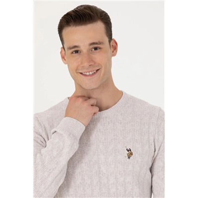 Erkek Taş Melanj Basic Kazak