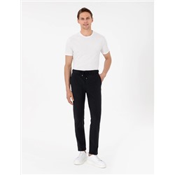 Lacivert Slim Esnek Jogger Fit Kanvas Pantolon
