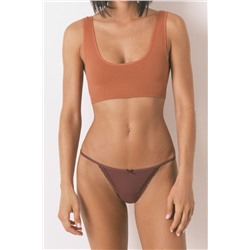 Tanga microfibrafibra encaje granate