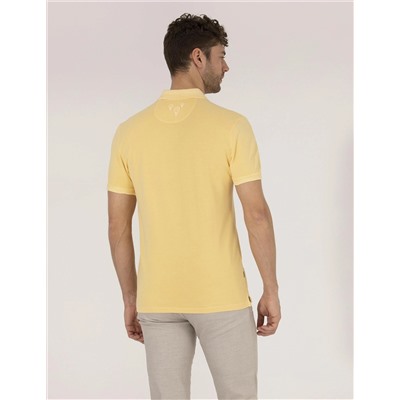 Açık Sarı Slim Fit Polo Yaka Tişört