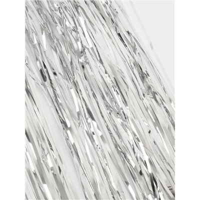 Дождик декоративный, 60 см, мишура, серебристый, New year