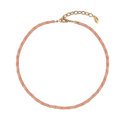 Колье Селена (коралл 9мм; покрытие золото) 41-46см