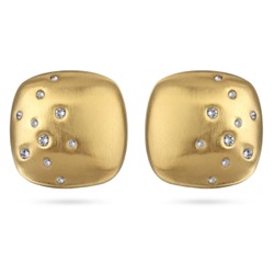 Серьги Геометрия (кристаллы SW белые; покрытие сатиновое золото), Есть комплект