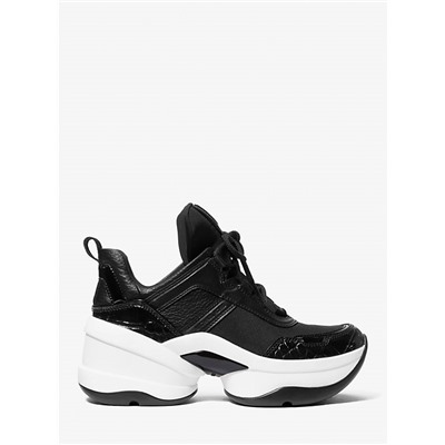 Michael Kors Outlet Olympia Mixed-Media Trainer