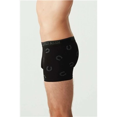 U.S. Polo Assn. Erkek Antrasit Melanj - Siyah - Siyah Baskılı 3'lü Boxer