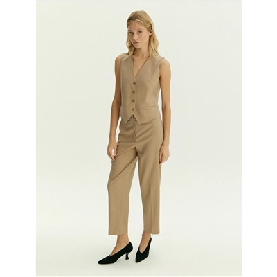 Брюки зауженного кроя из костюмной шерсти, D397/ant