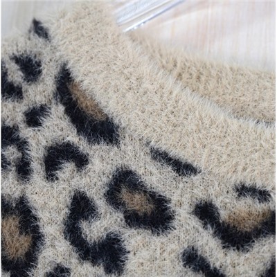 Жаккардовый свитер с леопардовым принтом ЗАР*А