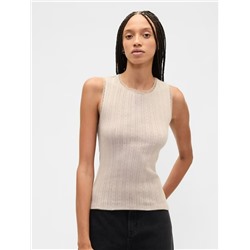 Sleeveless Pointelle Top