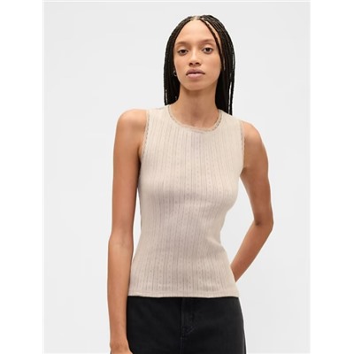 Sleeveless Pointelle Top