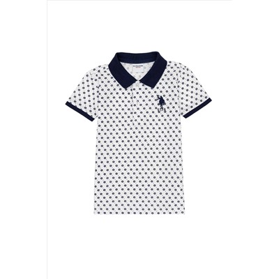 Erkek Çocuk Beyaz Polo Yaka Tişört