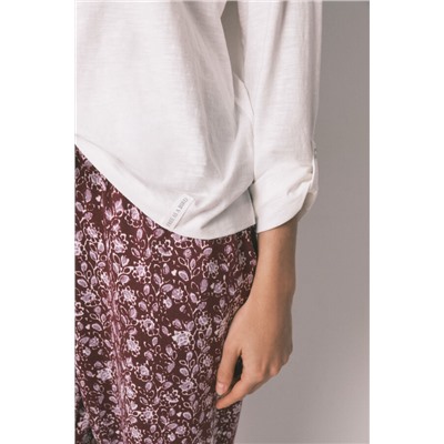 Camiseta manga larga 100% algodón blanca