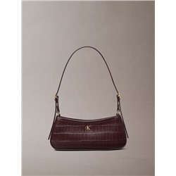 Monogram Logo Hardware Crocodile Print Shoulder Bag