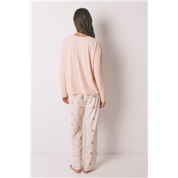 Pijama largo punto suave rosa estampado perritos