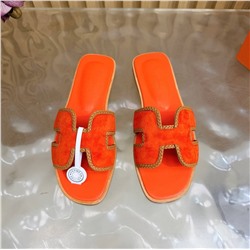 Женские замшевые шлепки с плетением  ХЕРМЕ*С ОРА*Н