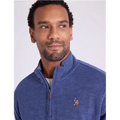 1/4 ZIP MOCK NECK FLATBACK PULLOVER