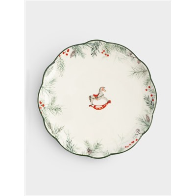 Тарелка закусочная, 20 см, керамика D, зеленая, Лошадка, Festival