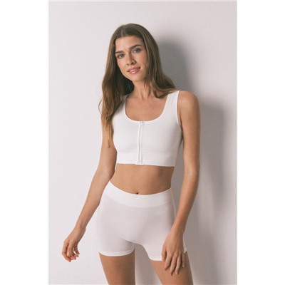 Top postoperatorio compresivo sin costuras blanco