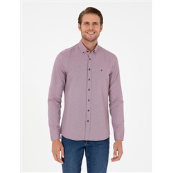 Bordo Slim Fit Uzun Kollu Gömlek