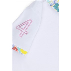 Kız Çocuk Beyaz Basic Polo Yaka Tişört