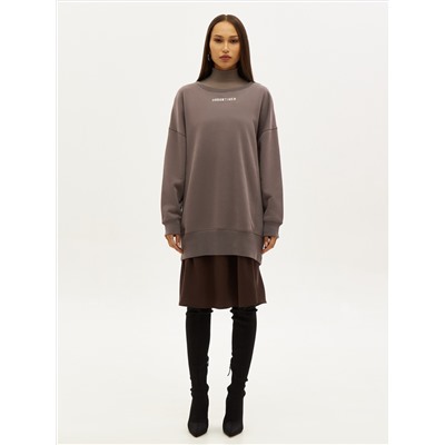 Oversize свитшот POLYMITAM из 100% хлопка с флуоресцентной вышивкой