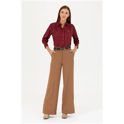 Kadın Bordo Uzun Kollu Gömlek