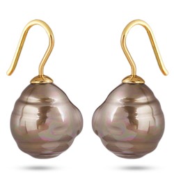 Серьги (Майорка 14мм барочная золотистая; покрытие золото)