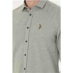 Erkek Yeşil Uzun Kollu Gömlek