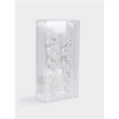 Игрушка елочная, 15 см, 2 шт, стекло, серебристая, Сосулька, New year