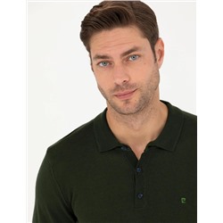 Koyu Yeşil Slim Fit Basic Kazak