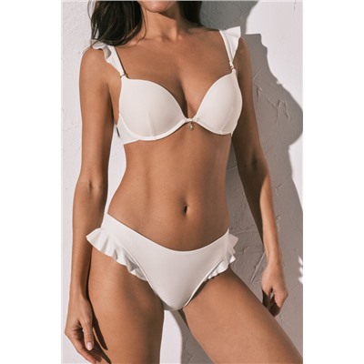 Braga bikini brasileña volantes blanca